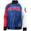 Detroit Pistons Tri-Color Remix Raglan Varsity Jacket
