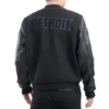 Detroit Pistons Triple Black Wool and Leather Varsity Jacket 3