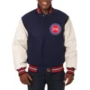 Detroit Pistons Two Tone Domestic Logo Wool Navy Blue Jacket
