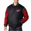 Detroit Red Wings Enforcer Black Varsity Jacket