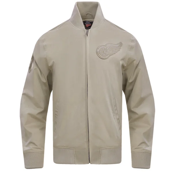 Detroit Red Wings Neutral Satin Varsity Jacket