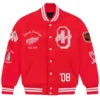Detroit Red Wings OVO x NHL Red Wool Varsity Jacket