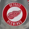Detroit Red Wings Script Tail Grey Varsity Jacket 6