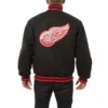 Detroit Red Wings Varsity Black Jacket 1
