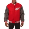 Detroit Red Wings Varsity Jacket Red And Grey
