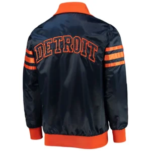 Detroit Tigers Captain III Satin Navy Varsity Jacket 1