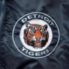 Detroit Tigers Captain III Satin Navy Varsity Jacket 2