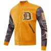 Detroit Tigers Classic Wool & Leather Varsity Jacket Brown & Tan 3