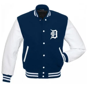 Detroit Tigers Letterman Wool & Leather Varsity Jacket