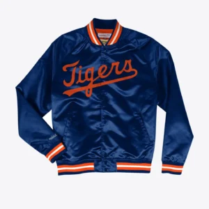 Detroit Tigers Lightweight Satin Full-Snap Satin Jacket