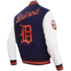 Detroit Tigers Men’s Retro Classic Rib Knitted Wool & Leather Varsity Jacket 3