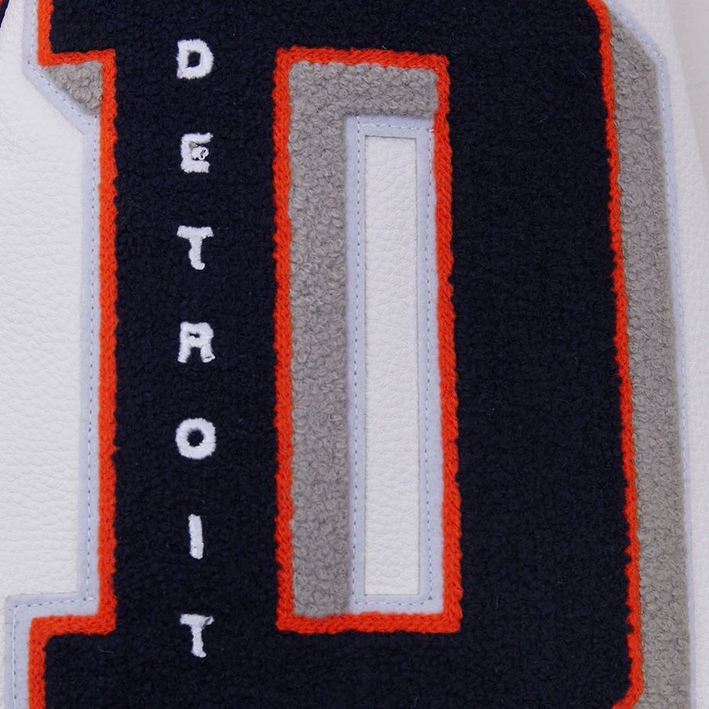 Detroit Tigers Old English NavyWhite Wool & Leather Varsity Jacket 5
