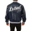 Detroit Tigers Real Full Leather Varsity Navy Jacket 1