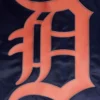 Detroit Tigers Script Tail Satin Varsity Navy Jacket 4