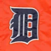Detroit Tigers Slider Full-Snap Satin Varsity Orange Jacket 2