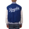 Detroit Tigers Two Tone BlueWhite Wool & Leather Varsity Jacket 1