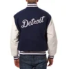 Detroit Tigers Two Tone Wool & Leather Varsity Jacket – NavyWhite 1
