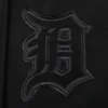Detroit Tigers Women’s Triple Black Ribbed Knitted Wool & Leather Varsity Jacket 4
