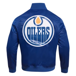 Edmonton Oilers Blue Classic Varsity Jacket 1