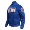 Edmonton Oilers Blue Classic Varsity Jacket 2