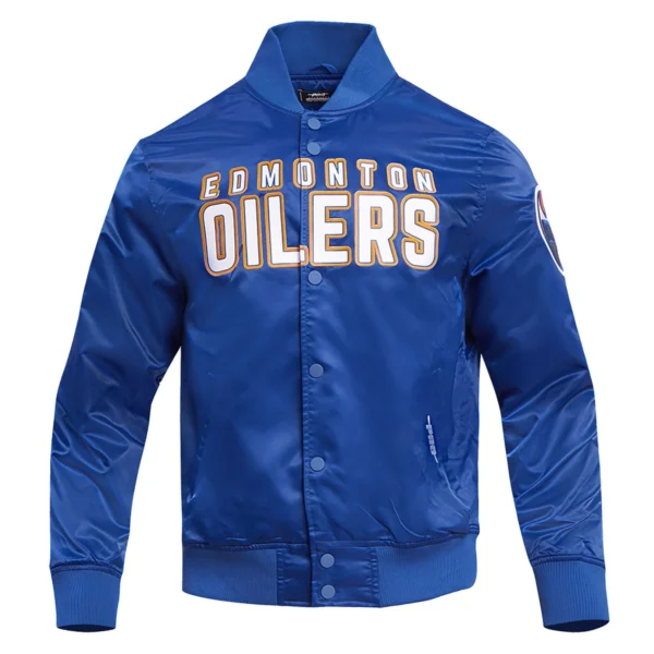 Edmonton Oilers Blue Classic Varsity Jacket
