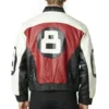 Eight Ball Classic Red and Black Leather Jacket For Men's
