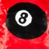 Eight Ball Logo Print Women's Red Fur Jacket
