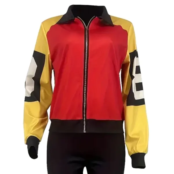 Eight Ball Salt N Pepa 90s Rap Hip Hop Women's Red and Yellow Bomber Polyester Jacket