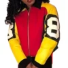 Eight Ball Salt N Pepa 90s Rap Women's Red and Yellow Bomber Polyester Jacket