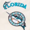 Florida Marlins Retro Classic Women’s Full-Snap Satin Varsity Cream Jacket 4