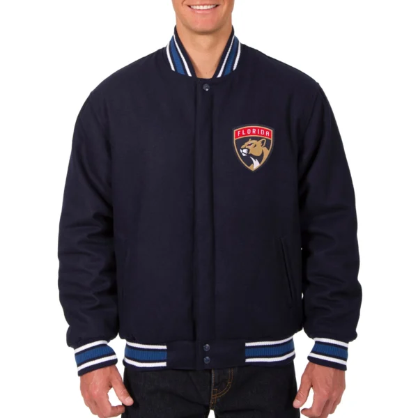 Florida Panthers Classic Rib Knitted Varsity Jacket