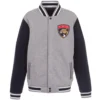 Florida Panthers Fleece Varsity Jacket Grey
