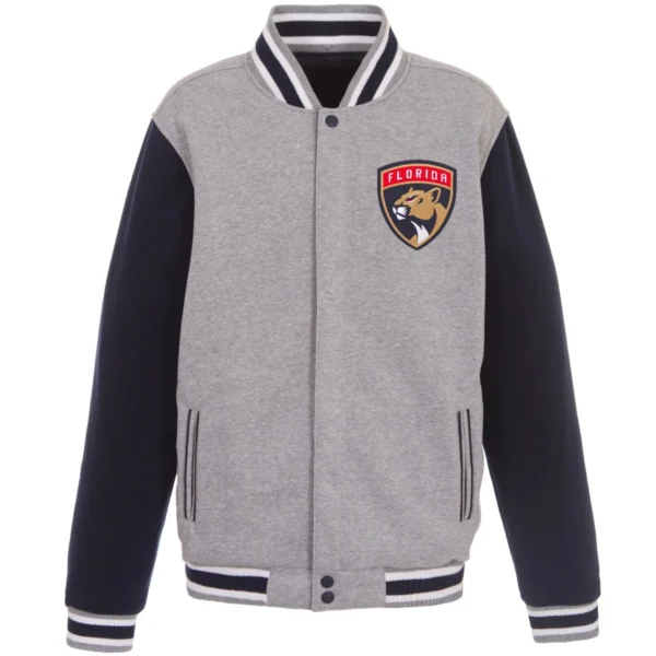 Florida Panthers Fleece Varsity Jacket Grey