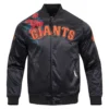 Francisco Giants Roses Black Satin Varsity Jacket 2