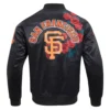 Francisco Giants Roses Black Satin Varsity Jacket 3
