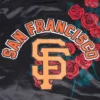 Francisco Giants Roses Black Satin Varsity Jacket 5