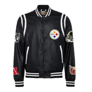 Full Black Pittsburgh Steelers Varsity Jacket