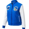 Golden State Warriors Classic Blue Wool Varsity Jacket 1