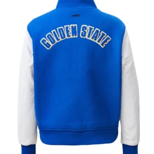 Golden State Warriors Classic Blue Wool Varsity Jacket 3