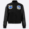 Golden State Warriors Classic Women’s Black Wool & Leather Varsity Jacket