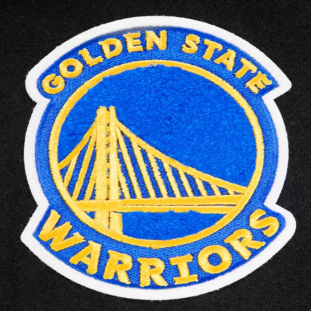 Golden State Warriors Classic Women’s Black Wool & Leather Varsity Jacket 4