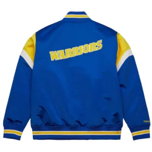 Golden State Warriors Cooperstown Heavyweight Full-Snap Satin Varsity Jacket 1