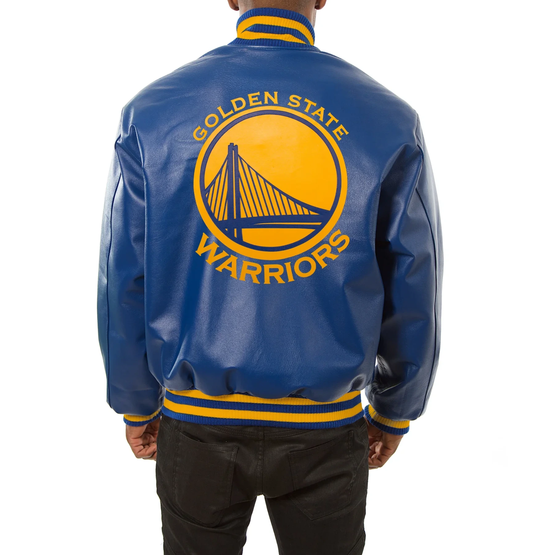 Golden State Warriors Full Leather Blue Varsity Jacket 1