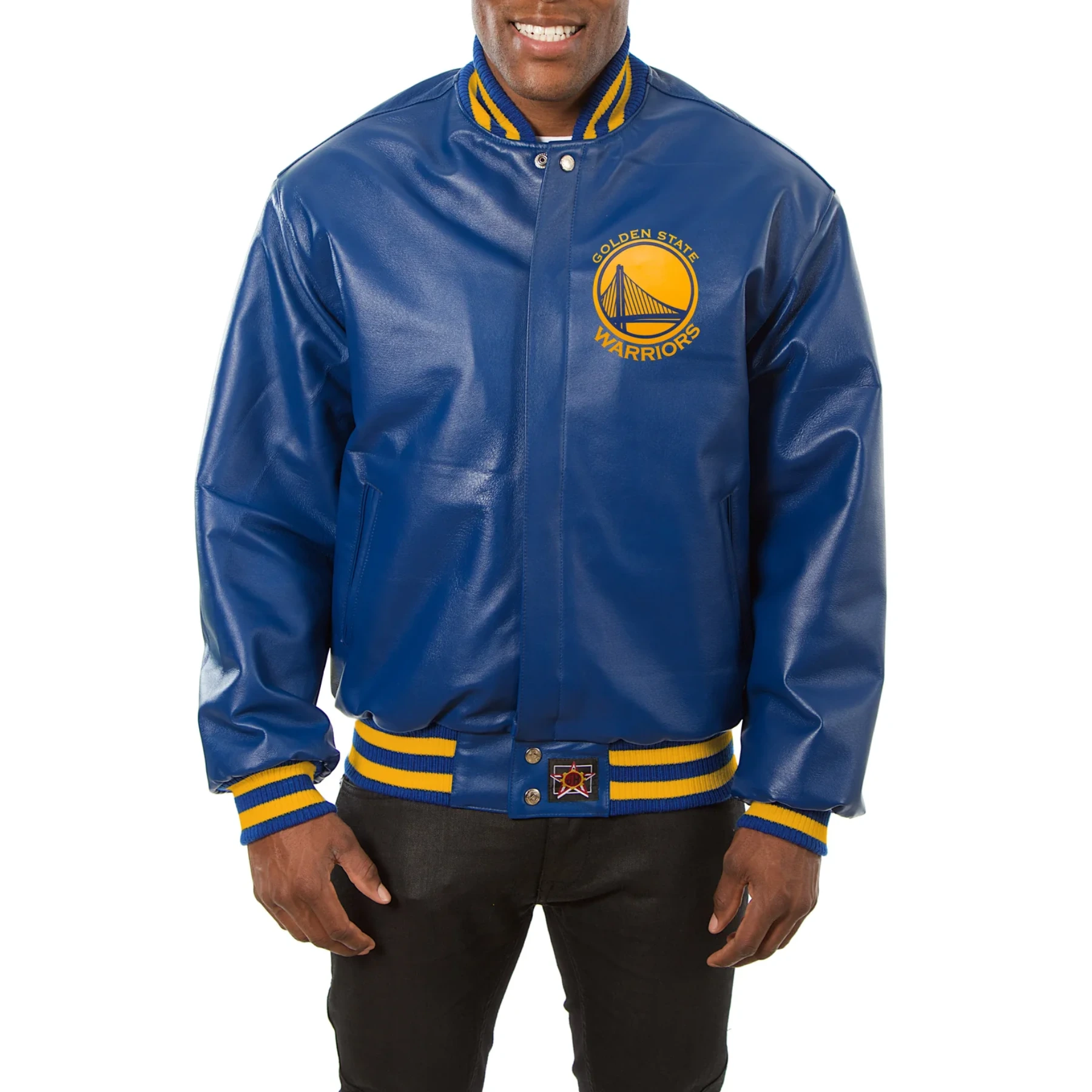 Golden State Warriors Full Leather Blue Varsity Jacket