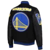Golden State Warriors Mashup Men’s Black Full-Zip Varsity Jacket 1