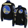 Golden State Warriors Mashup Men’s Black Full-Zip Varsity Jacket 3