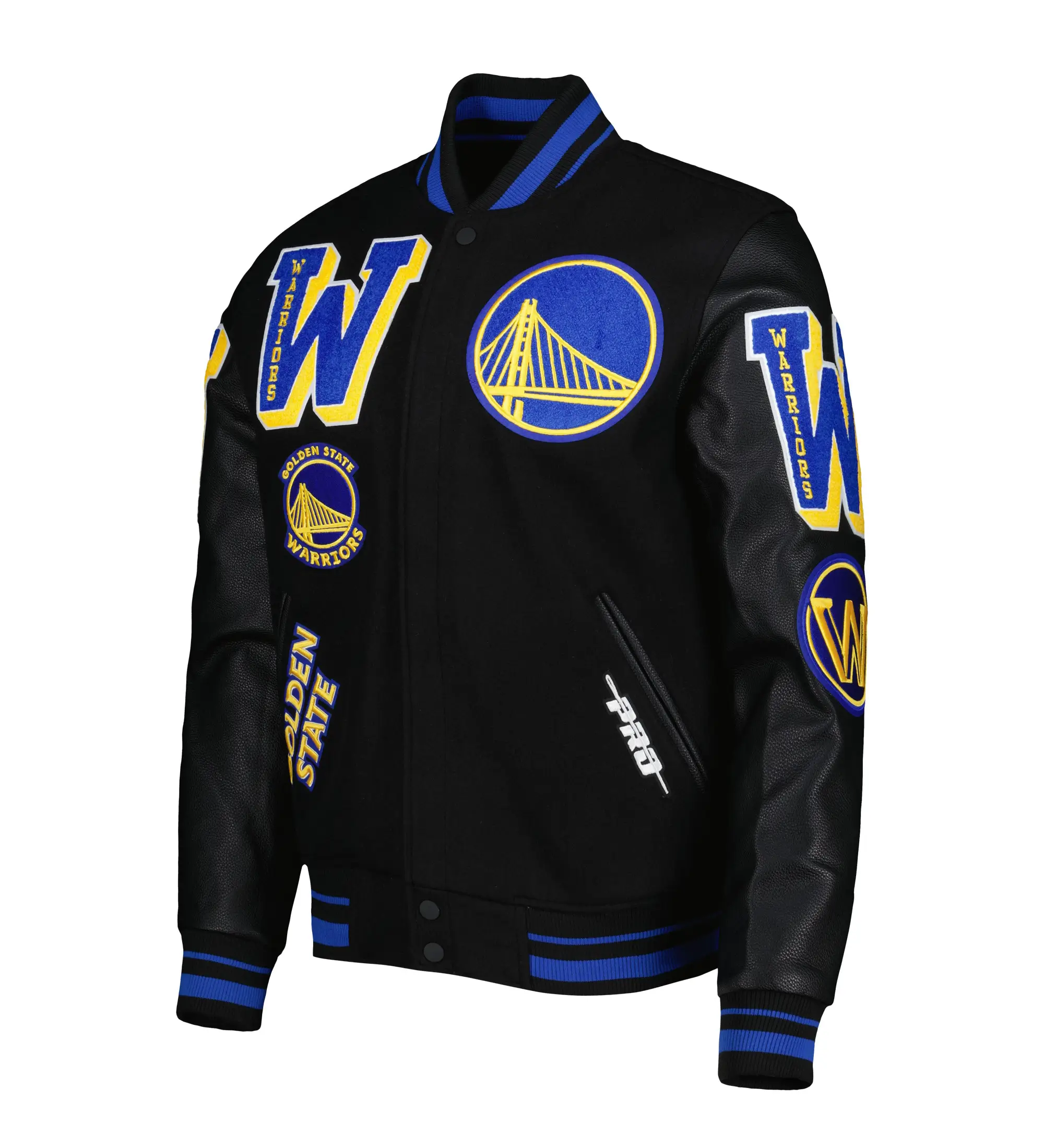 Golden State Warriors Mashup Men’s Black Full-Zip Varsity Jacket