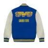 Golden State Warriors OVO X Wool & Leather Blue and White Varsity Jacket 1