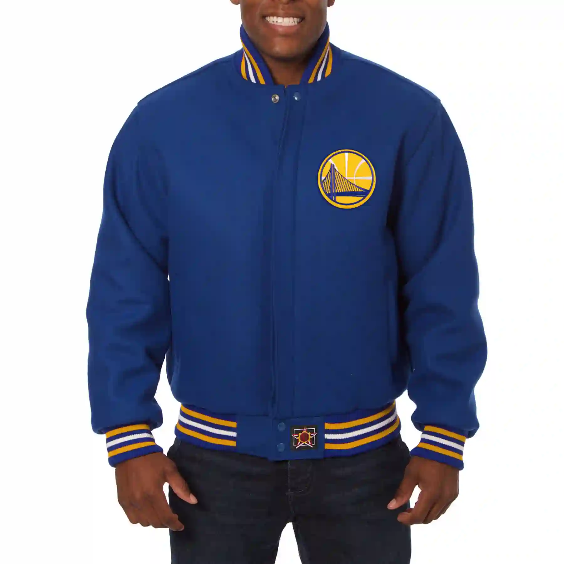 Golden State Warriors One Color Blue Wool Varsity Jacket