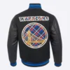Golden State Warriors Pro Prep Wool & Leather Black Varsity Jacket 3